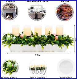 Easter Decorations 5-PC LED Candles Easter Decor Table Centerpiece with Artifici