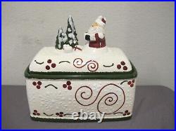 Expressly Yours Bread / Storage Box with Santa Claus & Christmas Tree Topper Lid