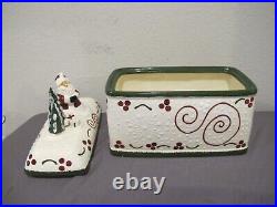 Expressly Yours Bread / Storage Box with Santa Claus & Christmas Tree Topper Lid