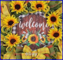 Fall Wreath, Sunflower Wreath, Welcome Wreath, Everyday Wreath, Front Door
