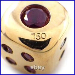 Fine Jewelry Dice Gambling Casino Synthetic Red Ruby Synthetic Blue Spinel 750RG