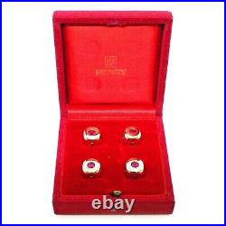 Fine Jewelry Dice Gambling Casino Synthetic Red Ruby Synthetic Blue Spinel 750RG