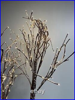Flocked Prelit Trees 2-PACK 4.5 ft & 5.5 ft Indoor/outdoor Timer Distressed Fla