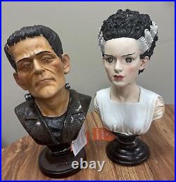 Frankenstein And Bride Of Frankenstein Bust LED Light Up Halloween Figures 13