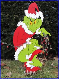 Free S/h Grinch Yard Decoration Thief In The Night Right. Stealing Lights