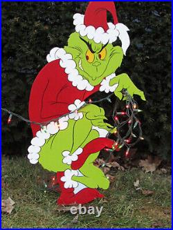Free S/h Grinch Yard Decoration Thief In The Night Right. Stealing Lights