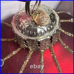 Frontgate 19 Piece Red & Gold Glass Christmas Ornament Set Hand Blown Ornaments