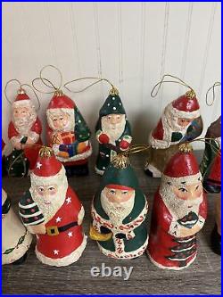 Frontgate Vintage Holiday Collection Santa Ornaments Set Of 12 Original Box