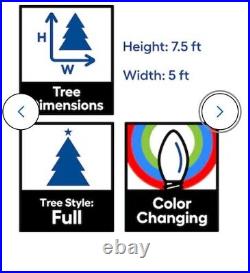 GE 7.5ft Fresh Cut Scotch Pine Pre-lit Artificial Christmas Tree w LED Lights
