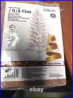 GE 8 in 1 color choice 7 ft winterberry white artificial christmas tree