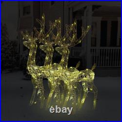 Gecheer Acrylic Reindeer Christmas Decorations 3 pcs 47.2 Warm White T5Y9