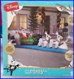 Gemmy 11.5ft Long Disney's Jack Skellington Sleigh Scene Christmas Inflatable