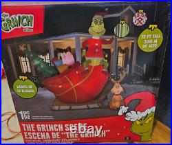 Gemmy 12ft Grinch on Sleigh with Max Lighted Inflatable