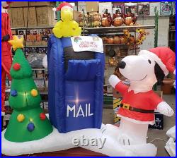 Gemmy 6.5ft Wide Snoopy & SWoodstock with Mailbox Scene Christmas Inflatable