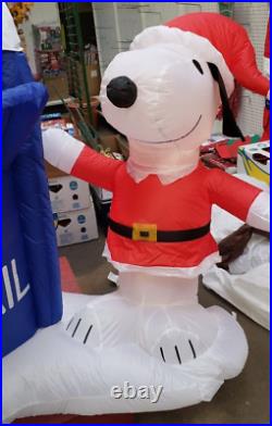 Gemmy 6.5ft Wide Snoopy & SWoodstock with Mailbox Scene Christmas Inflatable