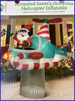 Gemmy 7' Christmas Lighted Animated Santas' Helicopter Airblown Inflatable