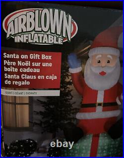Gemmy Christmas 10 ft Giant Santa on Gift Box Airblown Inflatable