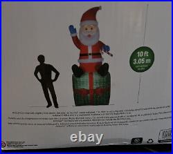 Gemmy Christmas 10 ft Giant Santa on Gift Box Airblown Inflatable