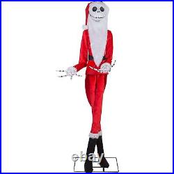 Gemmy Disney 6.5 ft Life Size Animated Jack Skellington as Santa Claus Figurine