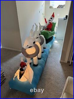 Gemmy Disney's Jack Skellington Sleigh Scene Christmas Inflatable 11.5 Ft Long