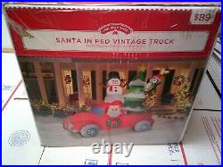 Gemmy Holiday Time Santa In Red Vintage Truck Inflatable New Fast/free Shipping