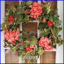 Genesee Silk Spring Door Wreath 24 Inch, Handcrafted Full Spring Wreath