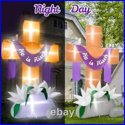 Giant 10 Ft Lighted He is Risen Cross Easter Inflatable Outdoor Yard Decorations