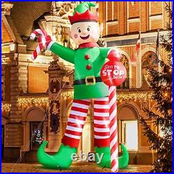 Giant 12 Ft Tall Christmas Elf Inflatable LED Outdoor Decorations Clearance Sale