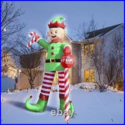 Giant 12 Ft Tall Christmas Elf Inflatable LED Outdoor Decorations Clearance Sale