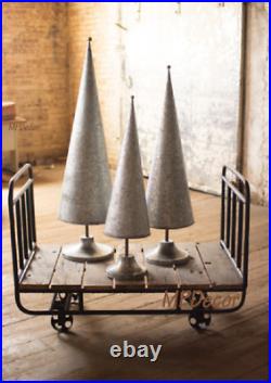 Giant Galvanized Topiaries With Brass Details Trees Christmas Holiday Set Of 3