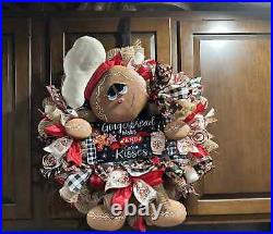 Gingerbread Wishes and Cocoa Kisses Christmas Wreath, Gingerbread wreath, Ginge