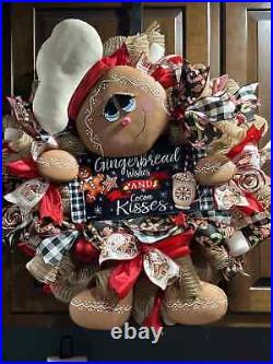 Gingerbread Wishes and Cocoa Kisses Christmas Wreath, Gingerbread wreath, Ginge