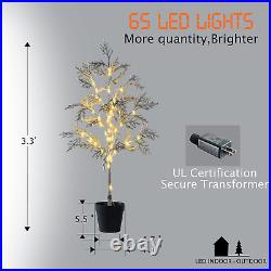 Givalue Artificial Lighted Tree with Flowerpot with 65 Warm White Micro-Led L