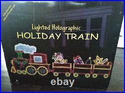 HOLIDAY LIVING 120 inch Holographic light up santa and train