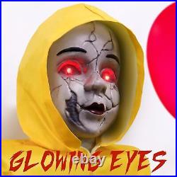 Halloween 4''IT' Georgie Animatronics Prop with Glowing Balloon Yard Decor