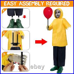 Halloween Decorations Outdoor, 4 Ft Life Size Animatronics Prop with Glowing Bal