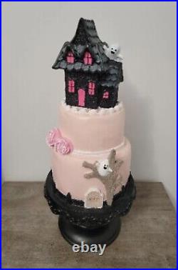 Halloween Pink & Black Haunted Mansion Faux Wedding Cake 21 Homegoods