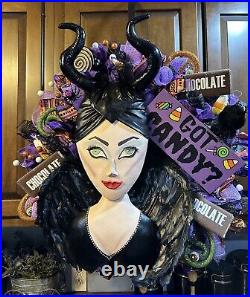 Halloween wreath, Halloween Decor, Maleficent Wreath, Maleficent gift