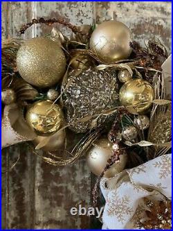Handmade 24 Wreath Nativity Religious Christmas Gold Vintage New Ornaments