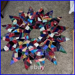 Handmade Country Patchwork Quilt Christmas Tree Skirt 53 coned middle Funky