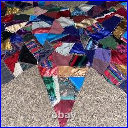 Handmade Country Patchwork Quilt Christmas Tree Skirt 53 coned middle Funky