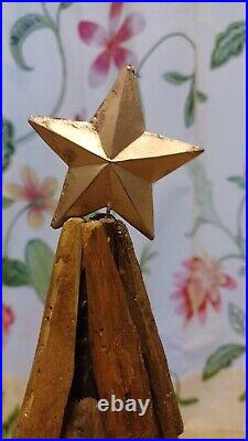 Handmade Driftwood Christmas Tree Glitter Gold Star
