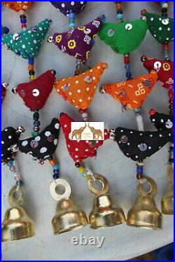 Handmade Indian Tota Bird Bell Prosperity Hens Hanging String X Mas Ornaments