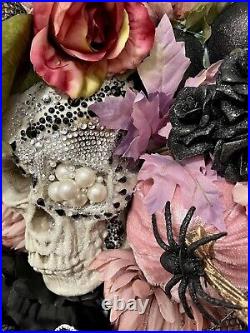 Handmade One Of A Kind Halloween Skull Wreath Unique Quality Extravagant