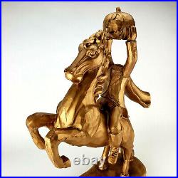 Headless Horseman Statue 18 Home Decor Gold Halloween Resin on Wire
