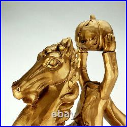 Headless Horseman Statue 18 Home Decor Gold Halloween Resin on Wire