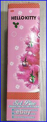 Hello Kitty Kurt S. Adler 23 Pink Christmas Tree 12 Ornaments & Tinsel UNUSED