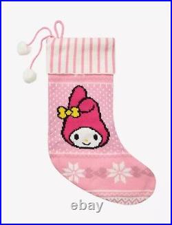 Hello Kitty and Friends Kuromi My Melody fair isle pom Christmas stocking Sanrio