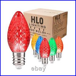Holiday Lighting Outlet Faceted C7 Christmas Lights Multi-Colored R, G, B, Y