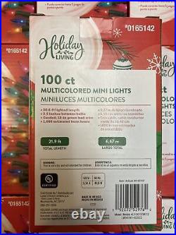 Holiday Living 100-count Multi-color Mini Lights With Green Wire Lot Of 27